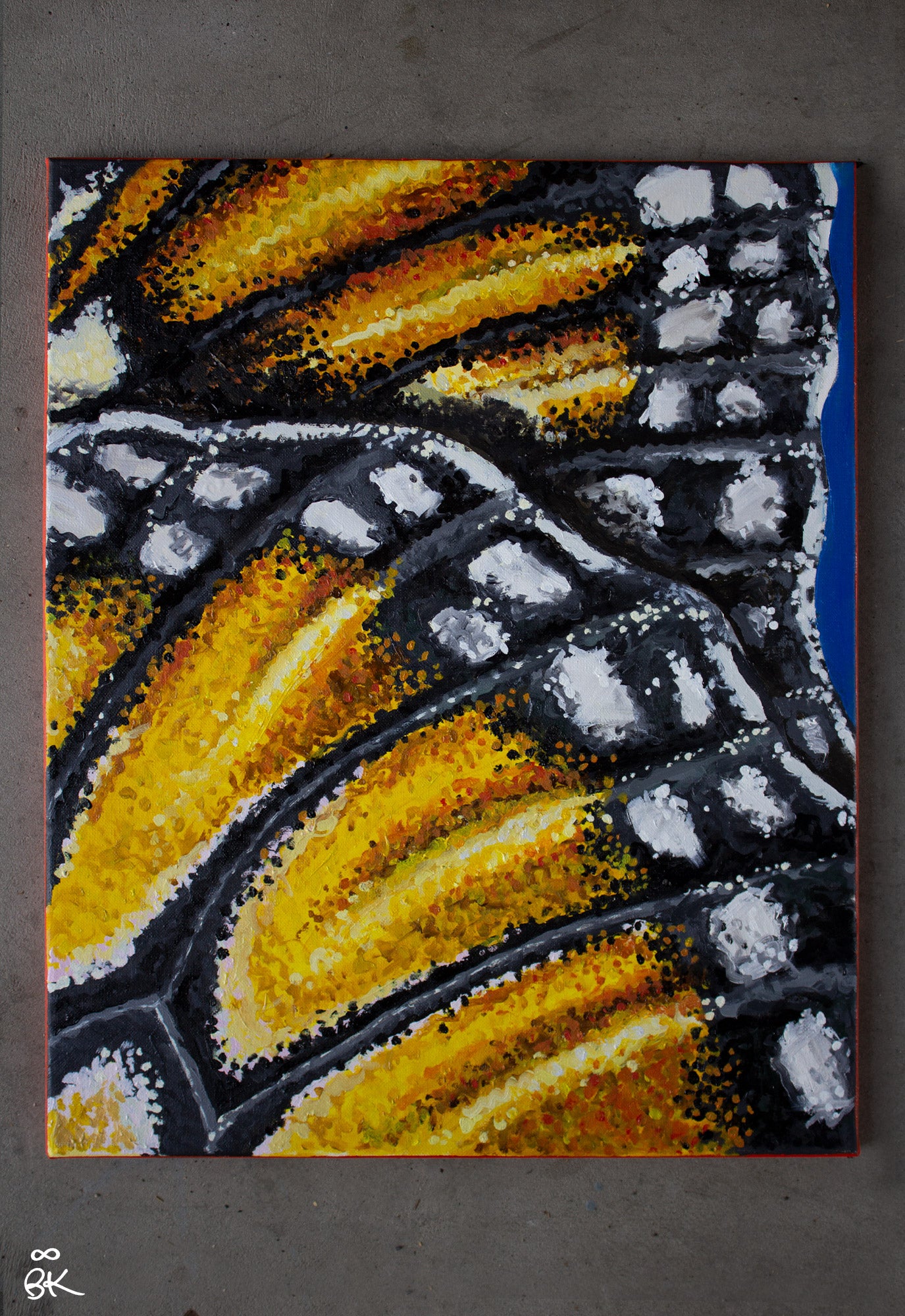 Pair of Monarch Wings - Original Oil Painting 16" x 20"